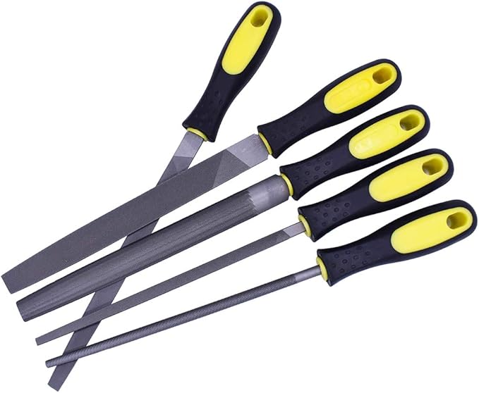 Metal File Set, 5-Piece, 10-inch,High Carbon Steel File,Work for Metal, Wood,Plastic