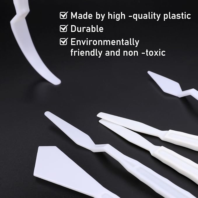 30Pcs Plastic Spatula Palette Knives, Palette Knife Set Thin and Flexible Art - Image 5