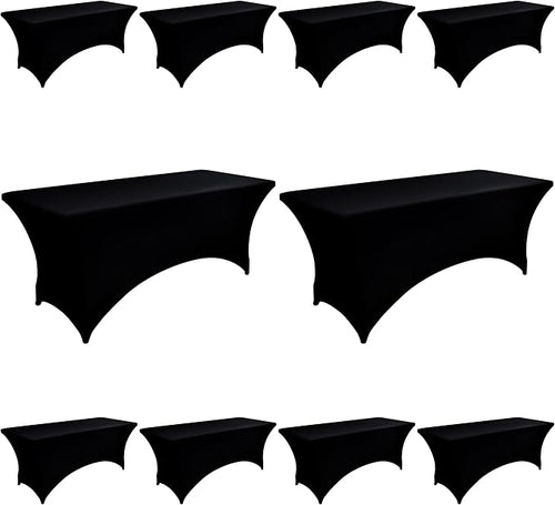 10-Pack 4ft Black Spandex Table Covers by Unknown