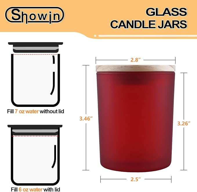 SHOWIN Thick Candle Jars for Making Candles 16 Pcs, 7 OZ Empty Jars - Image 4