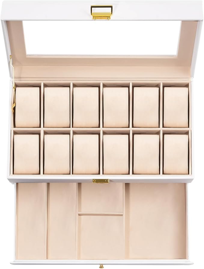 ProCase Watch Box, 12 Slot Mens Watch Case - Image 8