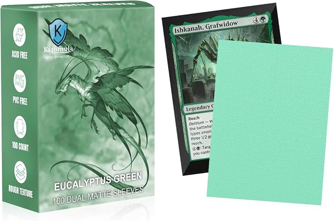 Eucalyptus Green Dual Matte Card Sleeves, Katomula Card Sleeves by Katomula