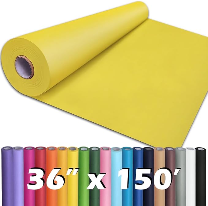 PerkHomy Lemon Yellow Kraft Paper Roll 36" x 1 by PerkHomy