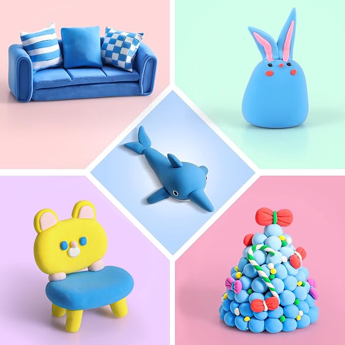 ifergoo Blue Air Dry Clay, DIY Creative Modeling Clay - Image 6