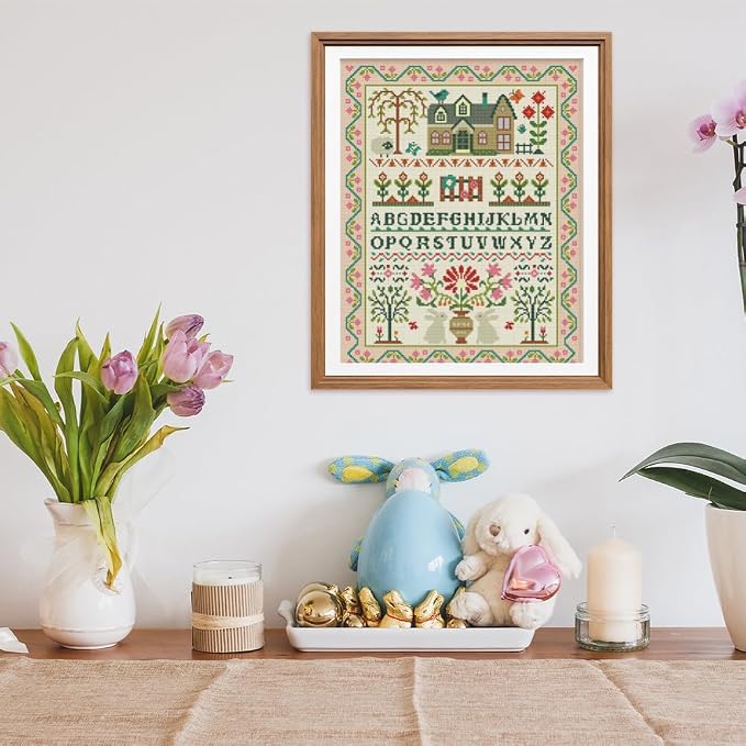 FREEBLOSS 11CT Stamped Cross Stitch Kits Folk Art House Pattern Cross Stitch - Image 6