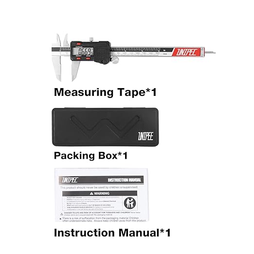 Digital Caliper Measuring Tool, Micrometer Caliper,Stainless Steel Vernier Caliper with Large LCD Screen,Easy Switch, 6 inch,Inch and Millimeter Conversion