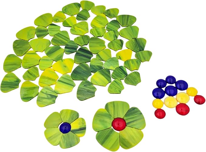 Esweny 12 Flower Stained Glass Mosaic Tiles - Image 2