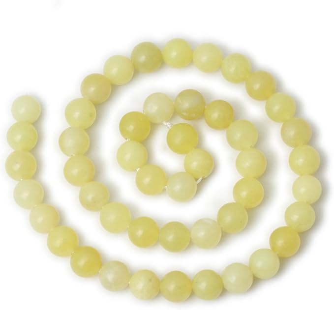 45PCS 8mm Natural Yellow Lemon Jade Gemstone Round Loose Beads - Image 2