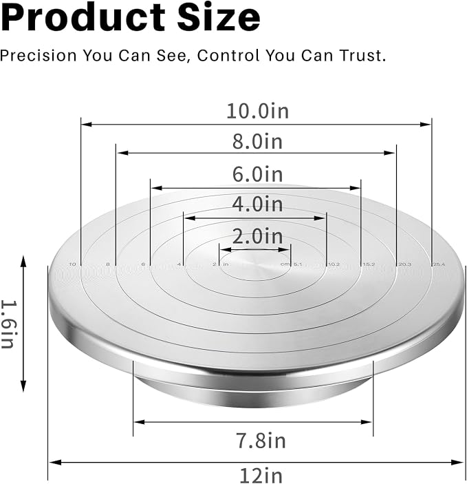 Banding Wheel, Double-Sided Pottery Turnable Wheel Aluminium Alloy Heavy Duty - Image 2