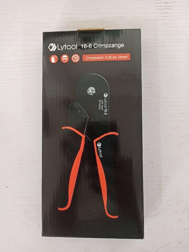 Hexagonal Ferrule Crimper Tool AWG28-5 (0.08-16mm²), Lytool Wire Ferrule Crimping Tool, Self-Adjustable Ratchet Wire Crimping Pliers for Wire Ferrules Terminals Connector Kit, Cables End-sleeves