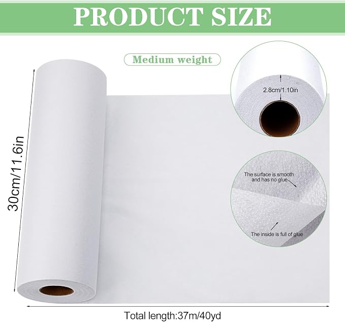 Medium Weight 11.6" x 40 yd White Fusible Interfacing - Image 2