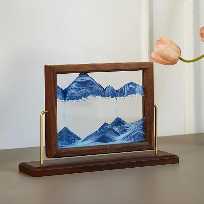 Solid Wood Oasis Mini Art Liquid Motion 360-Degree Rotation, Made of Black by THFLSTR