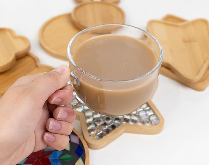 Lanyani 10pcs Wooden Assorted Shapes Mosaic Bases - Image 5