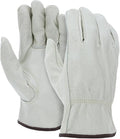 12 Pairs Heavy Duty Durable Cowhide Leather Work Gloves for Construction, Industrial and Personal Use