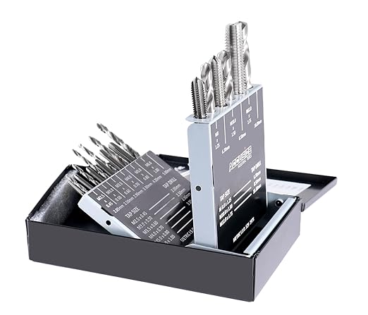 Accusize Industrial Tools Metric 18 Pc H.S.S. Tap and Drill Set, 5 Sets, 0001-0052x5
