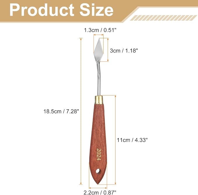 HARFINGTON Palette Knife Painting Tool 1.18" x 0.51" Stainless Steel Teardrop - Image 2