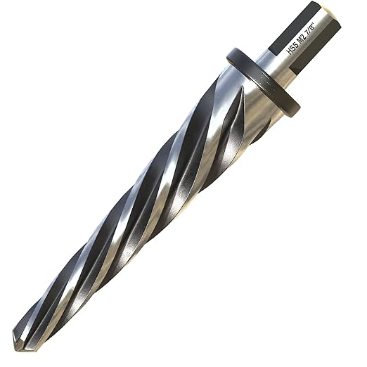 7/8" Bridge Construction Reamer, M2 HSS Taper Chucking Reamer Drill Bit with 5-Spiral Flutes Design for Steel, Alloy, Aluminum, Wood and Plastic