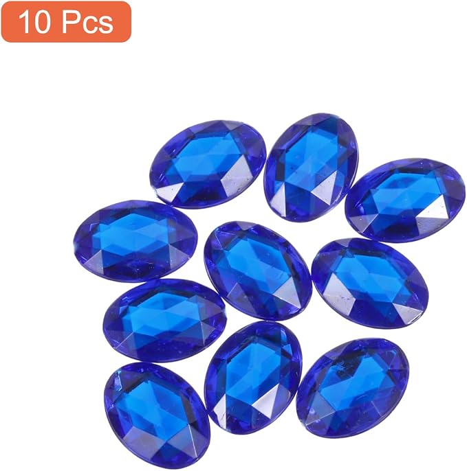 MECCANIXITY 10Pcs Acrylic Oval Gems 30x40 mm Flat Back Artificial Rhinestones - Image 3