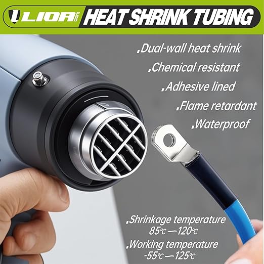 Heat Shrink Tubing 50 Feet Roll, 3:1 Ratio Adhesive Lined Marine Grade Shrink Wrap Tubing,Industrial Heat Shrink Tube Electrical(1, Red, 50ft-Dia-3/16")