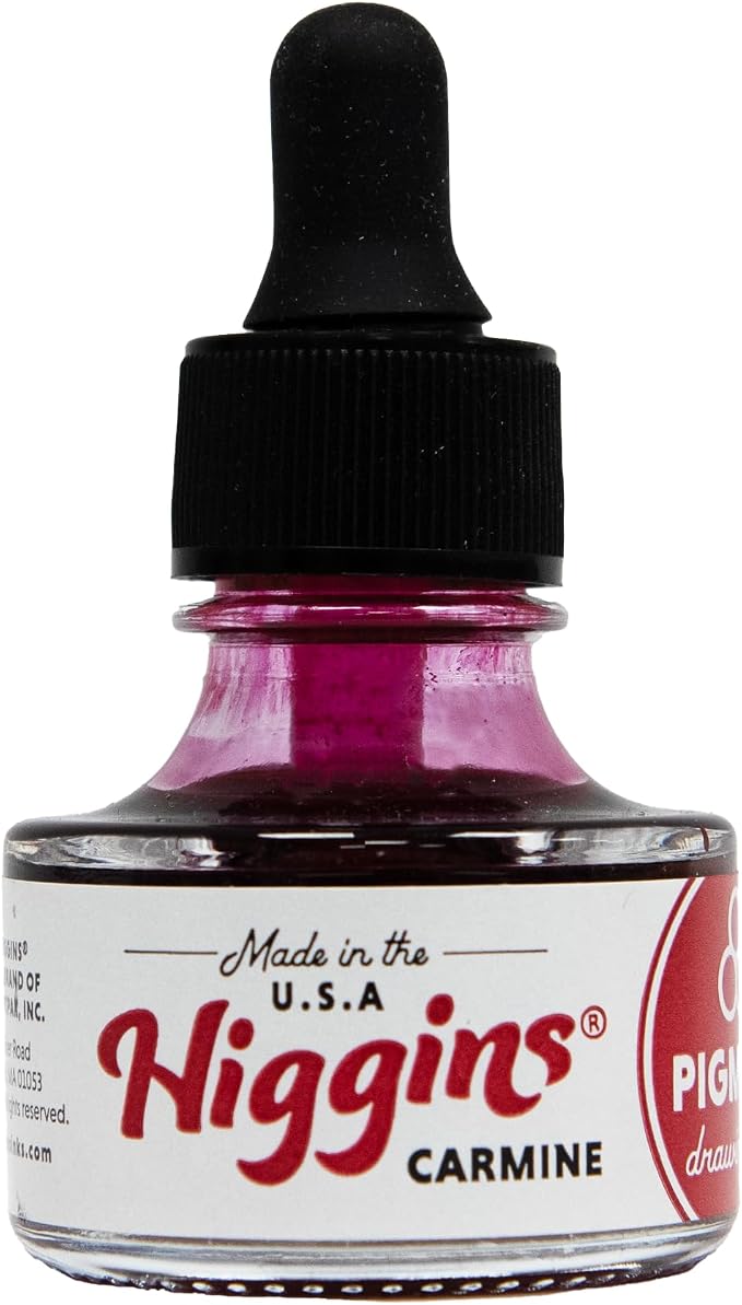 Higgins Carmine Pigmented Drawing Ink by Higgins