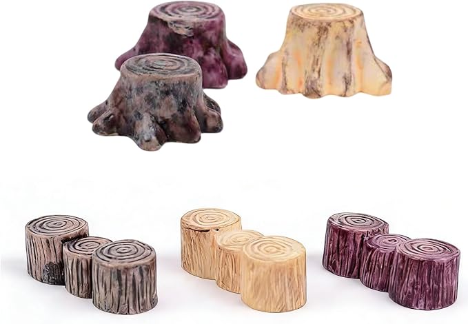 6Pcs Tree Stump Resin Craft Miniature Figurine Decorative Moss Micro Landscape by HUAXIUZH