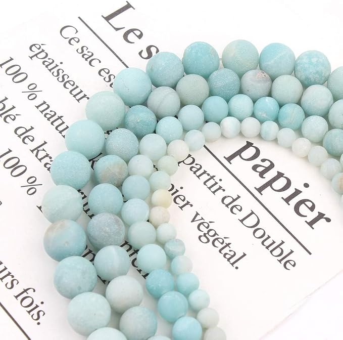 6mm Matte Light Amazonite Bead, 15-Inch Matte Round Loose Stone Beads - Image 5
