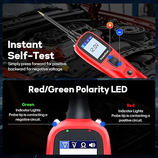 Autel Automotive Circuit Tester PowerScan PS100, Power Circuit Probe Kit, Breaker Finder, 12V 24 Relay Tester, 20ft Extension Cable AVOmeter, Test Light, Continuity Checker, for 99% Cars