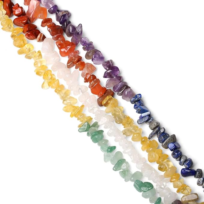 LAIDANLA 7 Chakra 400pcs Natural Chip Stone Beads 5-8mm Healing Crystal - Image 2