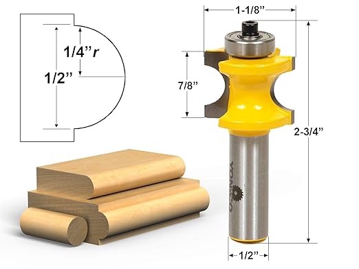YONICO 13115 1/2-Inch Bead Bullnose Router Bit 1/2-Inch Shank