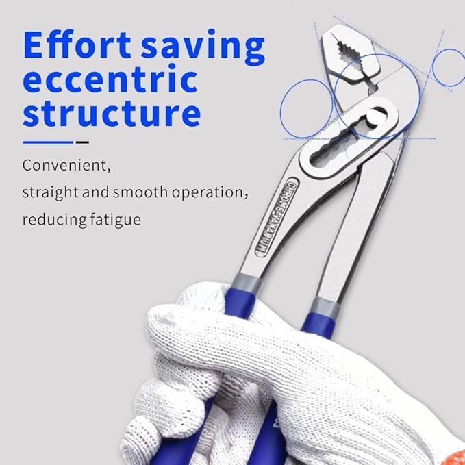12-inch Tongue and Groove Pliers - Adjustable Water Pump Pliers with 7 Jaw Positions, Serrated Jaws & Comfort Grip. Perfect for Plumbing, Pipes & DIY Home Repairs