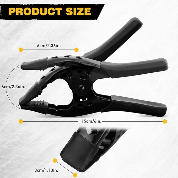 Heavy Duty Metal Spring Clamps: 12-Piece for Woodworking Spring Clamps 6-inch Tarp Clamps Heavy Duty Clips Spring Clips Metal Clamp Large Heavy Duty Clamps for Pool Cover Backdrop Stand Clamps