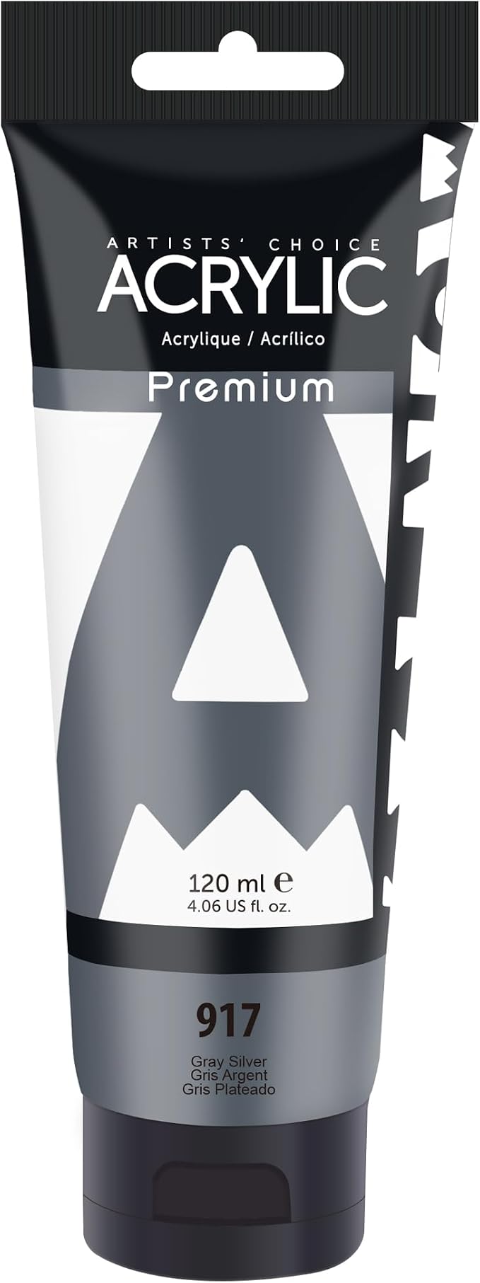 AUREUO Gray Silver Acrylic Paint, 4 Fl Oz / 120ml Single Tube, Metallic Art by AUREUO