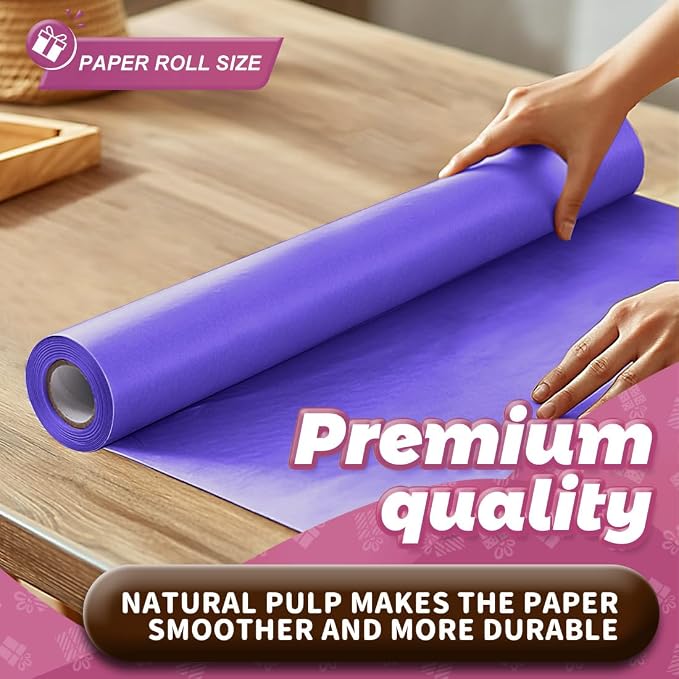 PerkHomy Purple Kraft Paper Roll 17.5" x 760" - Image 3