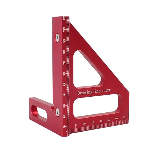 3D Multi-Angle Measuring Ruler, 45/90 Degree Aluminum Alloy Woodworking Square - Image 8