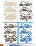 FINGERINSPIRE 2Pcs Layered Classic Car Pattern Stencils by FINGERINSPIRE