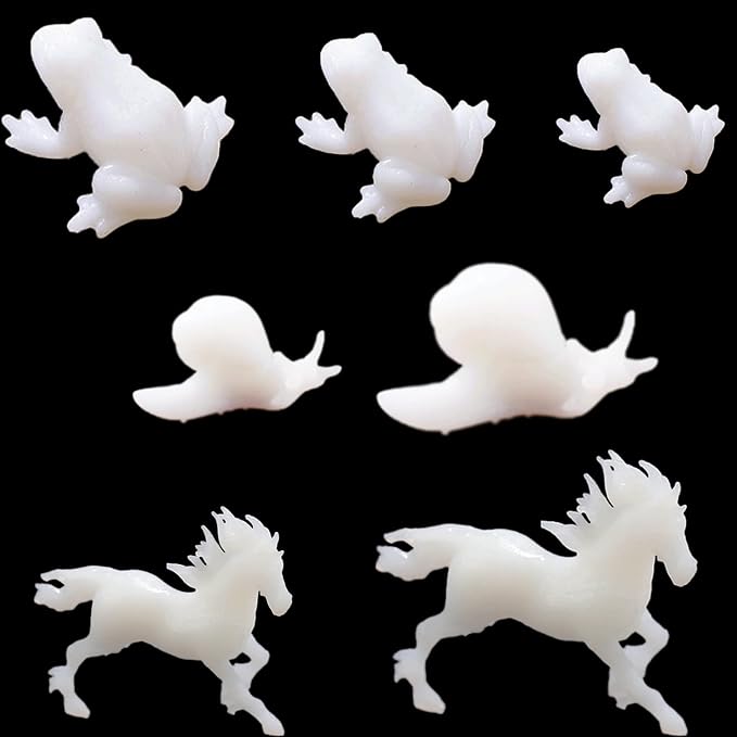 Woohome 7 PCS 3D Resin Mould Filler Casting Moulds, Mini Frog Snails Horse by Woohome