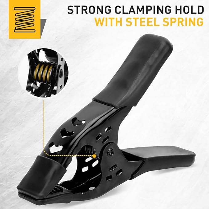 Heavy Duty Metal Spring Clamps: 8-Piece for Woodworking Spring Clamps 6-inch Tarp Clamps Heavy Duty Clips Spring Clips Metal Clamp for Pool Cover Backdrop Stand Clamps