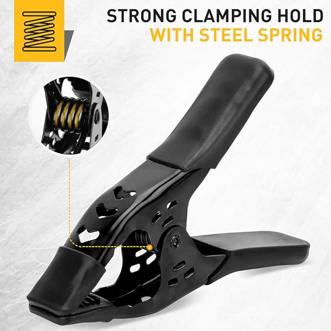 Heavy Duty Metal Spring Clamps: 12-Piece for Woodworking Spring Clamps 6-inch Tarp Clamps Heavy Duty Clips Spring Clips Metal Clamp Large Heavy Duty Clamps for Pool Cover Backdrop Stand Clamps