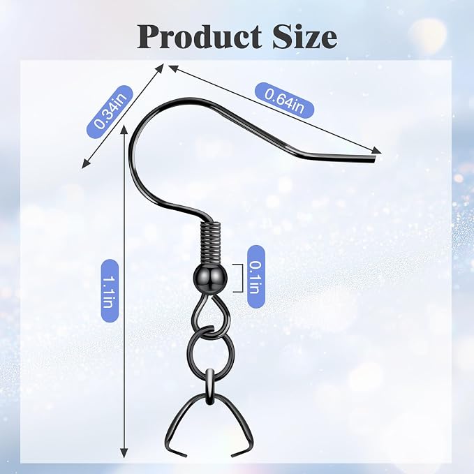 Earring Hooks 50PCS/25Pairs, Stainless Steel Ear Wires Fish Hooks, - Image 2
