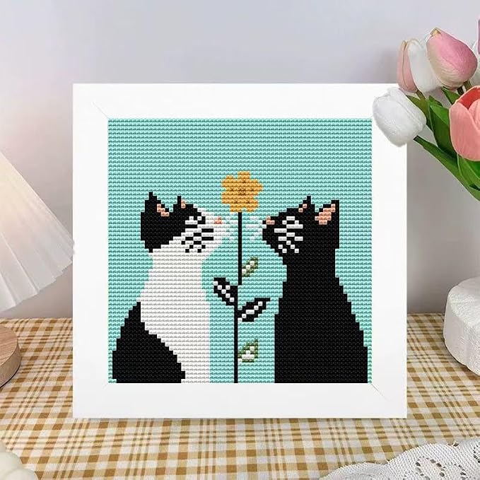 Tiwabb Cat Cross Stitch Kits for Adults Beginner, Stamped Cross Stitch Kits - Image 2