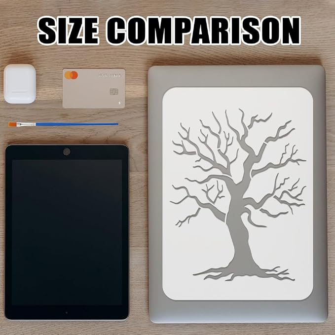 FINGERINSPIRE 4Pcs Tree Branches Painting Stencil - Image 3