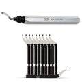 AFA Tooling - Deburring Tool with 11 High Speed Steel Swivel Blades - Works on Metal, Resin, PVC Pipes, Copper, Plastic and 3D Printed Edges - Plumbing & 3D Printing Burr Removal Reamer Tool