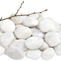 10 lb Natural Polished White Pebbles, 1-2 Inch Decorative White Rocks by RUOJAS