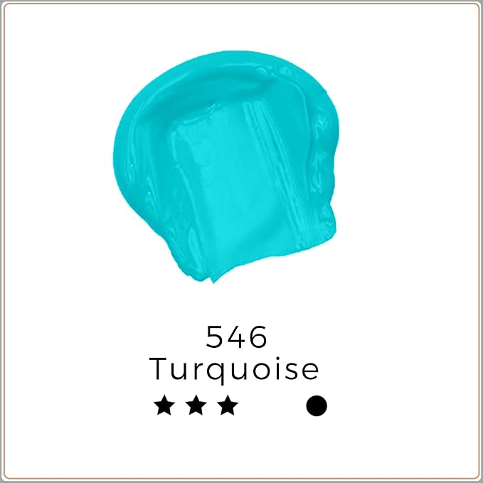 Artecho Turquoise Acrylic Paint 500ml / 17oz Large Bottle | Semi Glossy Finish - Image 2