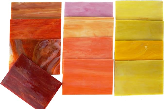 Lanyani 10 Sheets Variety Stained Glass Sheets Pack, 4 x 6 inch Large Cathedral - Image 5
