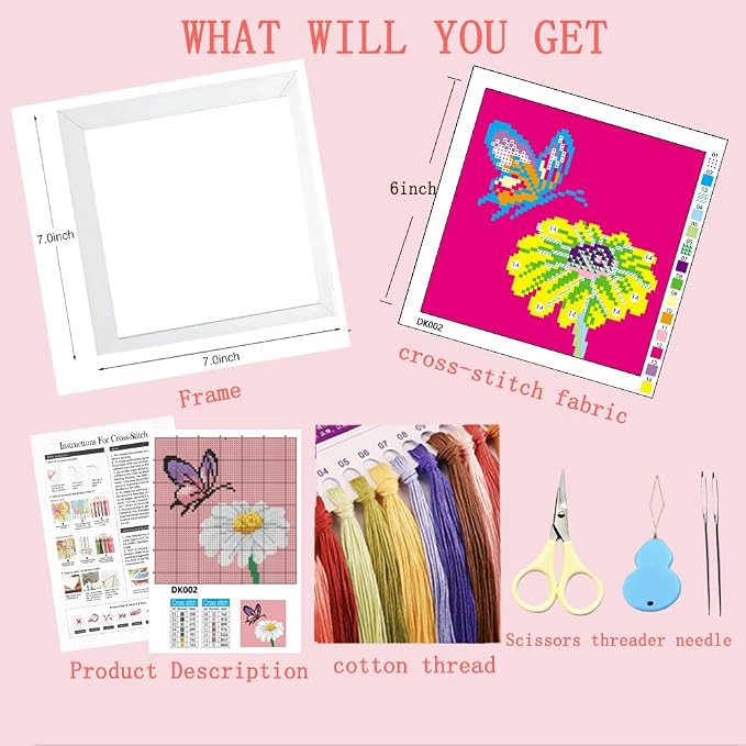 Tiwabb Cross Stitch Kits for Adults Beginners, Easter Egg Cross Stitch Kits - Image 3