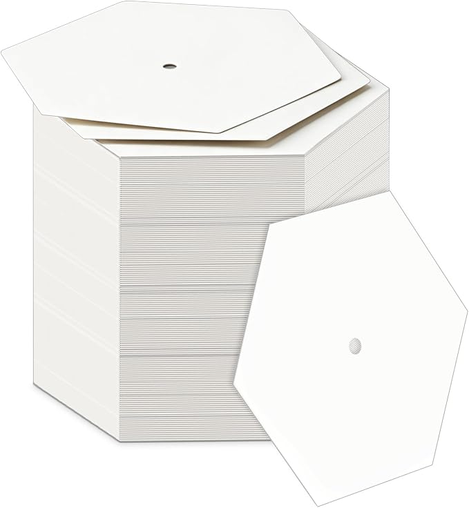 130 PCS 2" White Hexagon Piecing Paper Templates, Quilting Templates Accessories by Neworkg