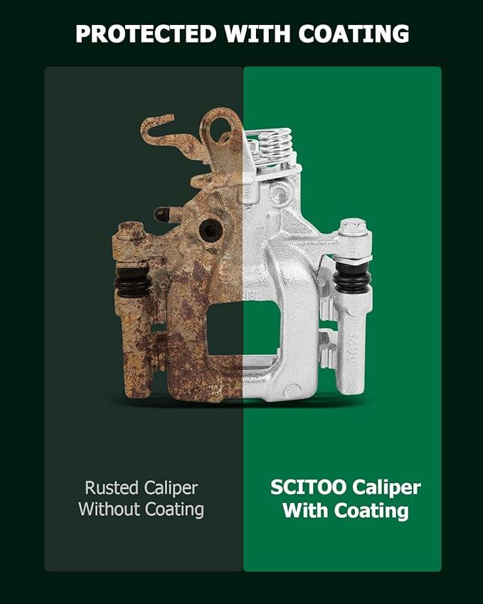 SCITOO Rear Left & Right Brake Calipers With Bracket 19B6384 19B6385 Compatible For Audi For A3 / For A3 Quattro, For VW For TYPE 1 / For Eos/For Golf/For GTI/For Jetta/For Passat