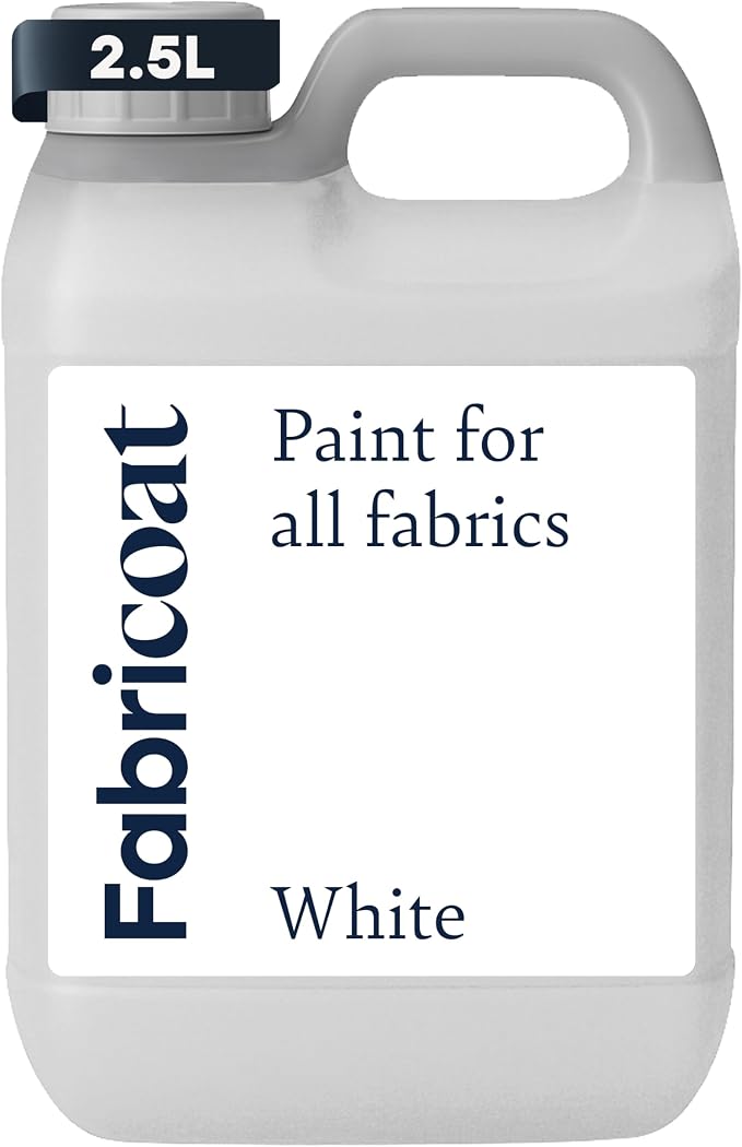 Fabricoat White Fabric Upholstery Paint & Dye | 2500ml / 85 fl oz | Restore or by Fabricoat