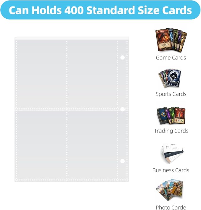 50 Pack 400 Pockets Card Binder Sleeves - Image 4